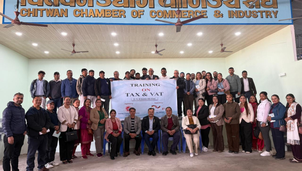 चितवन उद्योग वाणिज्य संघमा दुइ दिने कर तथा मूल्य अभिवृद्धि कर सम्बन्धी तालिम सम्पन्न